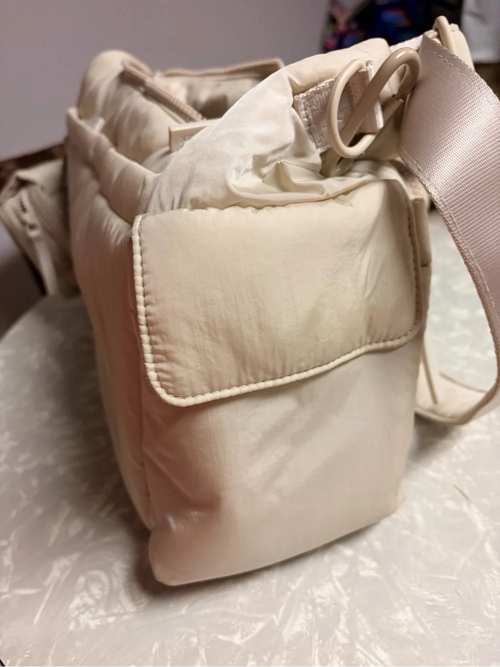 Calpak Crossbody diaper bag AND pacifier pouch in oatmeal